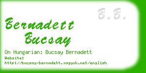 bernadett bucsay business card